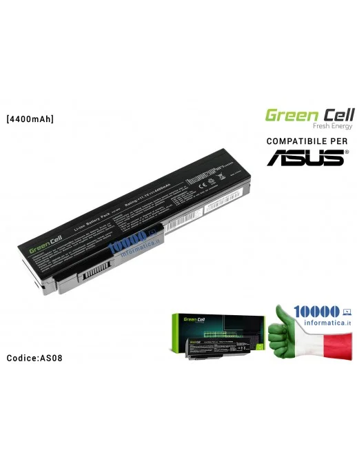 Batteria A32-M50 Green Cell Compatibile per ASUS A32-N61 N43 N53 G50 L50 M50 M51 M60 M70 N61VN X5MT X5MTA [4400mAh] 0B20-00YF0AS