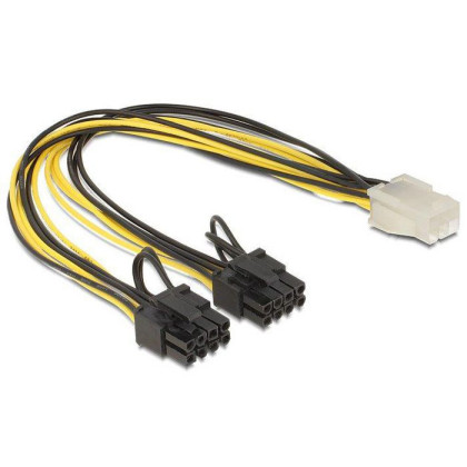 83433 Delock PCI Express power cable 6 pin female 2 x 8 pin male