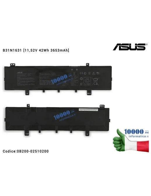 Batteria B31N1631 ASUS VivoBook 15 F505B F505BA F505BP F505Z F505ZA X505B X505BA X505BP X505Z X505ZA [11,52V 42Wh 3653mAh]