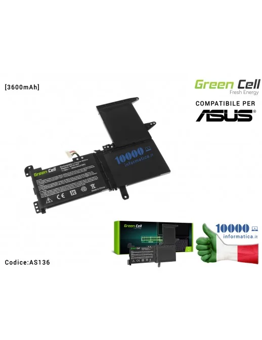 Batteria B31N1637 Green Cell Compatibile per ASUS VivoBook S15 S510 S510U S510UA S510UN S510UQ 15 F510 F510U F510UA [3600mAh] C3