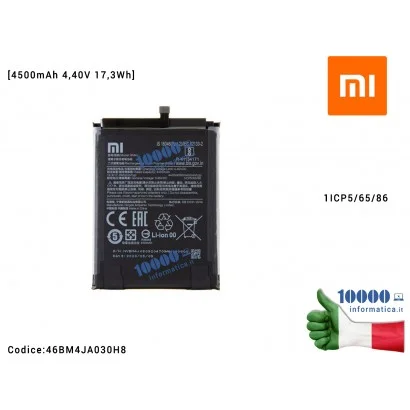 46BM4JA030H8 Batteria BM4J XIAOMI Redmi Note 8 Pro [4500mAh 4,40V 17,3Wh] 1ICP5/65/86