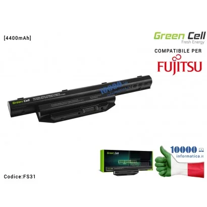 FS31 Batteria BPS229 Green Cell Compatibile per FUJITSU LifeBook A514 A544 A555 AH544 AH564 E547 E554 E733 E734 E743 E744 E74...