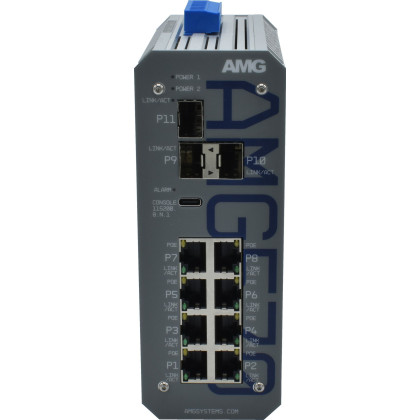 AMG570-2GBT-4GAT-2G-3S-P300 AMG Industrial Managed Switch, 8x 10/100/1000TX (2x 90W, 4x 30W