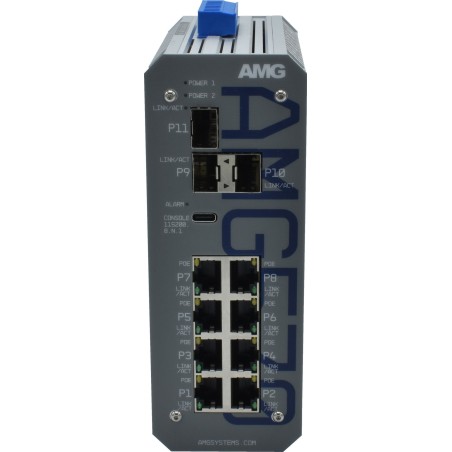 AMG570-2GBT-4GAT-2G-3S-P300 AMG Industrial Managed Switch, 8x 10/100/1000TX (2x 90W, 4x 30W