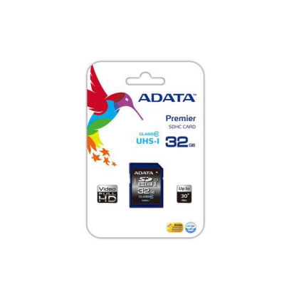 ASDH32GUICL10-R ADATA 32GB SDHC Class 10 USH-I R:20MB/sec,W:16MB/sec,Retail