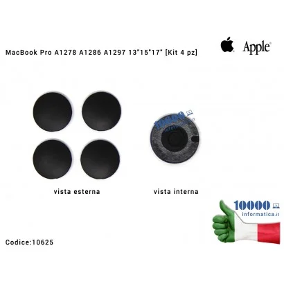10625 Gommini Bottom Case Apple MacBook Pro A1278 A1286 A1297 [Kit 4 pz] Set Piedini Bottom Rubber Feet Foot
