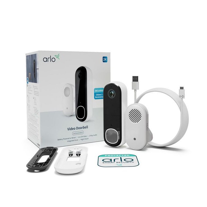 AVDK4001-100PES Arlo Essential Video Doorbell 2K & Chime