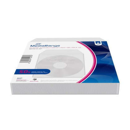 BOX64 MediaRange CD/DVD Storage Media Case 50pcs, Plastic, Grey