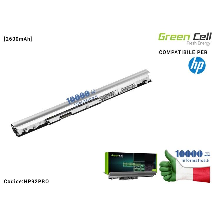 Batteria HSTNN-DB5M Green Cell Compatibile per HP 15-N 15-N025SW 15-N065SW 15-N070SW 15-N080SW [2600mAh]