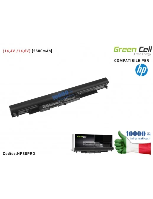 Batteria HSTNN-LB6U Green Cell Compatibile per HP 14 15 17 (14,4V /14,6V) HP 240 245 250 255 G4 G5 [2600mAh]