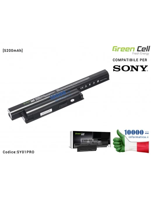 Batteria VGP-BPS22 Green Cell PRO Compatibile per SONY VPC-EA VPC-EB VPC-EC PCG-91111M PCG-71211M PCG-61211M PCG-71212M [5200mAh
