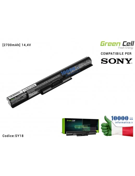 Batteria VGP-BPS35 Green Cell Compatibile per SONY Vaio SVF14 SVF15 Fit 14E 15E (14,4V) [2200mAh] VGP-BPS35A