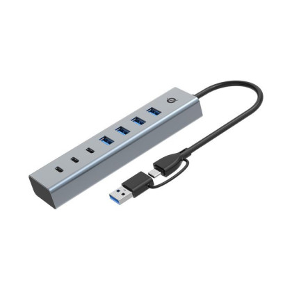 HUBBIES20G Conceptronic 7-Port Usb 3.0 Hub, 5Gbps, Usb-C X 3, Usb-A X 4