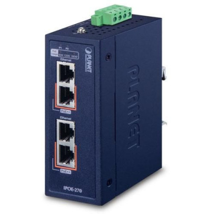 IPOE-270 Planet IP30 Industrial 2-Port Multi-gigabit 802.3bt PoE++