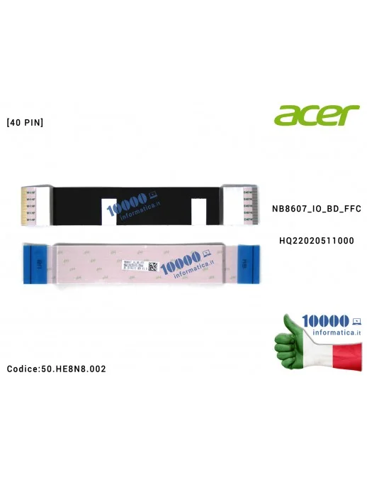 Cavo Collegamento FFC USB I/O MB ACER Aspire A315-22G A315-22 [40 PIN] NB8607_IO_BD_FFCHQ22020511000 50HE8N8002 50.HE8N8.002