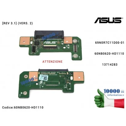 Connettore HDD Board Hard Disk [REV 3.1] (VERS. 2) ASUS X555LD F555LD F555LA X555LA A555LN X554L 69N0R7C11D00-01 60NB0620-HD1110 13714283