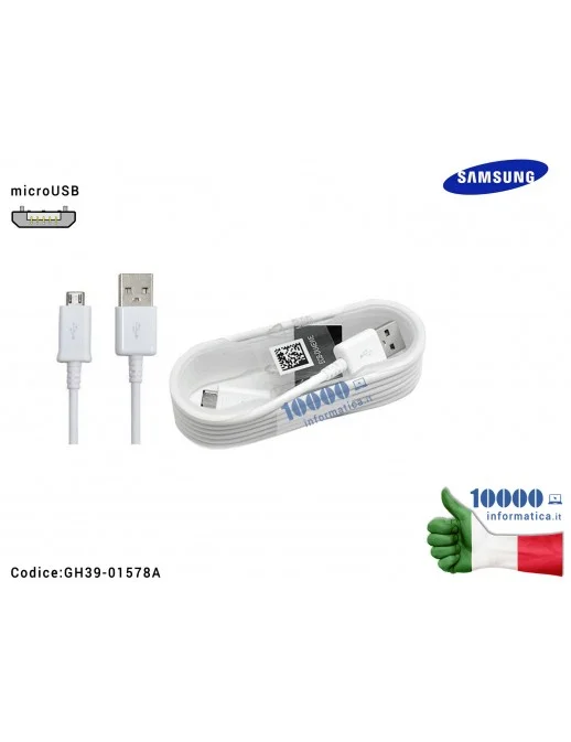 Cavo Dati Ricarica microUSB SAMSUNG ECB-DU4AWE [BIANCO] (1 metro)
