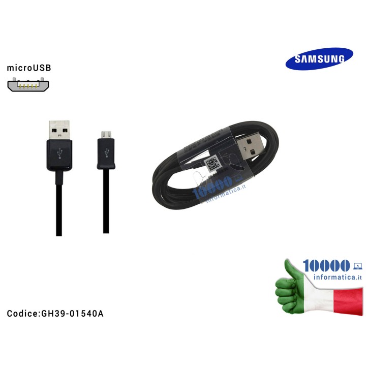 Cavo Dati Ricarica microUSB SAMSUNG ECB-DU4EBE [NERO] (1,5 metri)