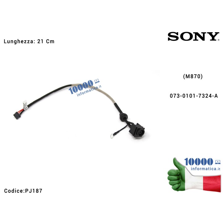 Connettore DC Power Jack PJ187 SONY VPC-CW VPC-EA VPC-CB (M870) 073-0101-7324-A