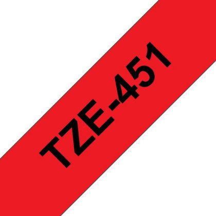 TZE451 Brother Tape Black on Red 24mm TZE451, 8 m, 2.4 cm