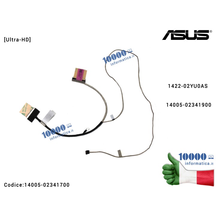Cavo Flat LCD ASUS [40 PIN] [NO TOUCH] [SOLO PER MODELLI 4K UHD] VivoBook Pro 15 N580G N580GD X580GD X580G M580G 1422-02YU0AS 14005-02341900