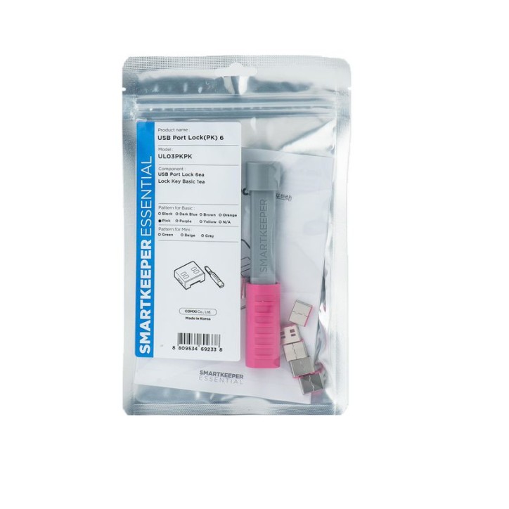 UL03PKPK SmartKeeper Port Blocker Port Blocker + Key Usb Type-A Pink 1 Pc(S)