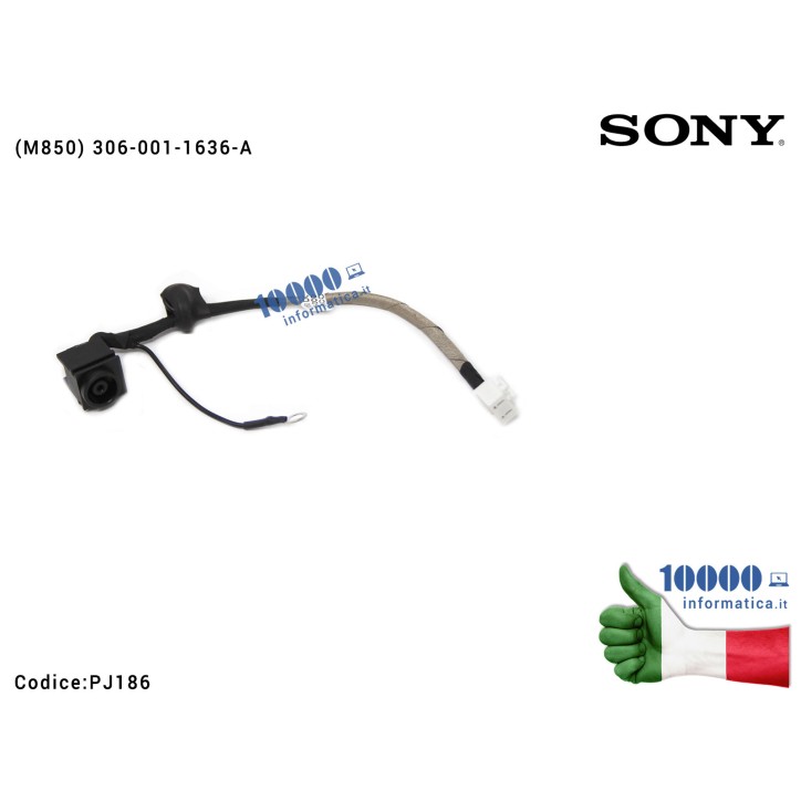 Connettore DC Power Jack PJ186 SONY VGN-NW (M850) 306-0001-1636-A