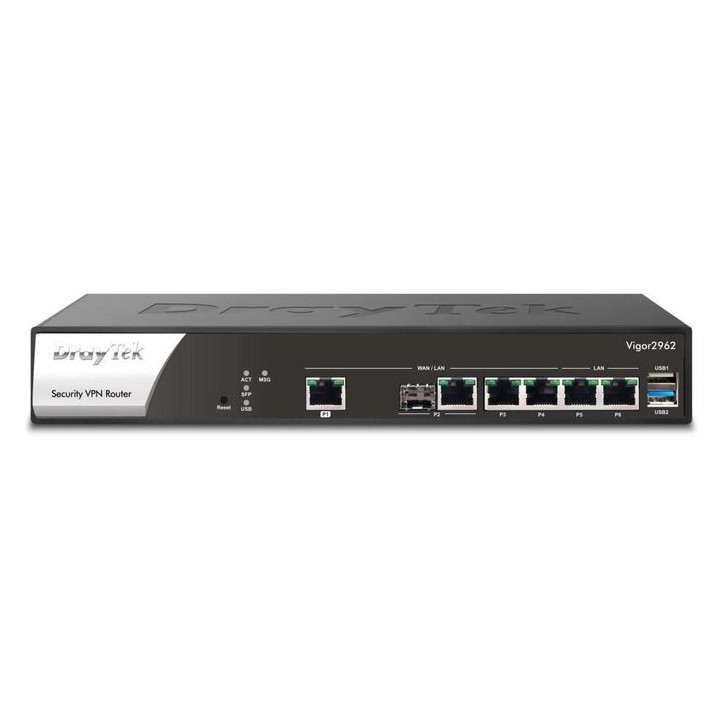 V2962-DE-AT-CH Draytek Vigor 2962 Wired Router 2.5 Gigabit Ethernet Black, White