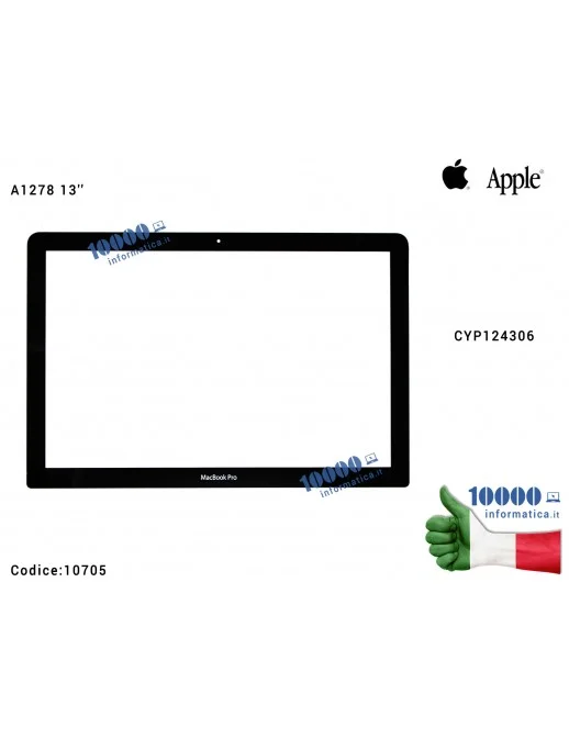 10705 Vetro Schermo APPLE MacBook Pro A1278 13'' Front Glass Bezel Cornice Anteriore CYP124306