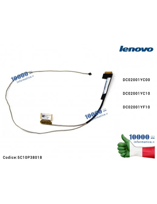 Cavo Flat LCD LENOVO [MODELLO 14] IdeaPad 320-14 320-14IAP 320-14IKB 320-14AST 320-14ISK 520-14 520-14IAP 520-14IKB 520-14AST 520-14ISK [DG421] DC02001YC00 DC02001YC10 EDP Cable L80XK FOR 14T