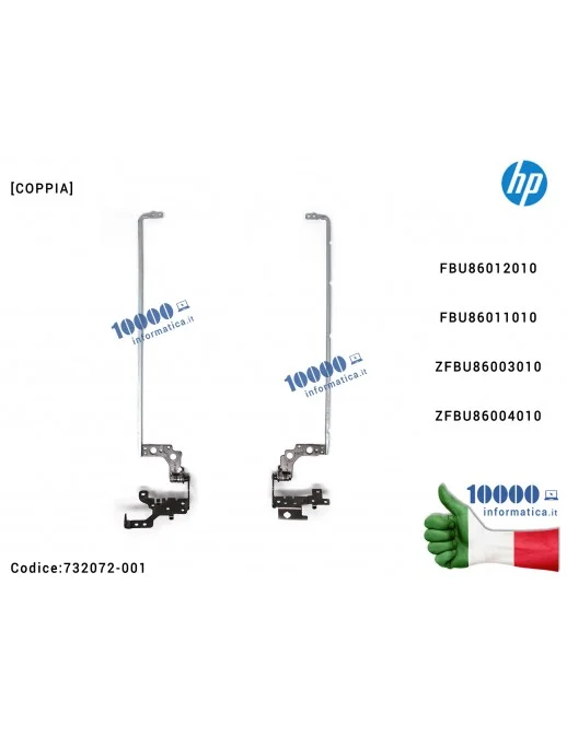 Cerniere Hinges LCD [COPPIA] HP 15-N 15-F TPN-Q130 TPN-Q132 [R+L] 732072-001 FBU86012010 FBU86011010 ZFBU86003010 ZFBU86004010