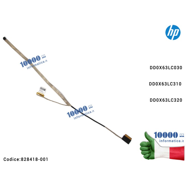 Cavo Flat LCD HP ProBook 450 G3 455 G3 DD0X63LC030 DD0X63LC310 DD0X63LC320 828418-001 X63LC320