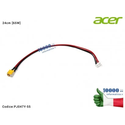 PJ047Y-55 Connettore DC Power Jack PJ047Y (65W) ACER Aspire 5335 5735 5735Z 6735 7735Z [24 cm] Travelmate 5610 Extensa 7200 7...