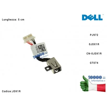 JDX1R Connettore DC Power Jack PJ972 DELL Inspiron 11-3000 11-3148 13-7347 13-7348 13-7352 13-7359 P57G 13-7000 [5 cm] JDX1R ...