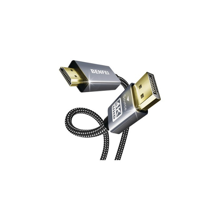 000273grey DisplayPort to HDMI 4K Cable - 1.8m