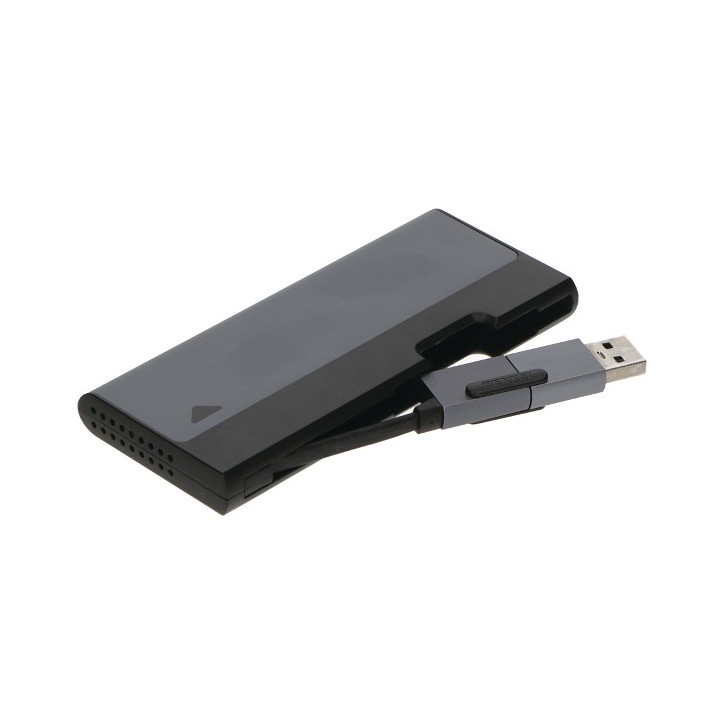 000345GREY M.2 NVME SATA SSD Enclosure