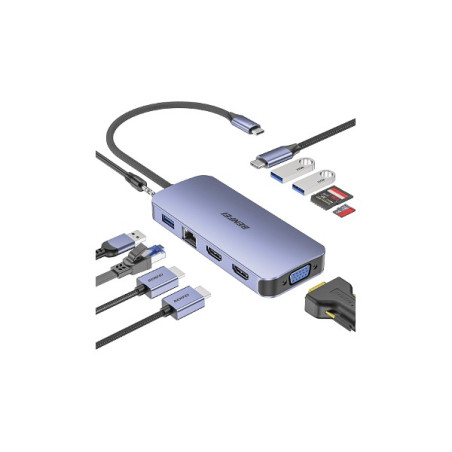 000359GREY 100W USB-C 11-in-1 Hub Triple Display