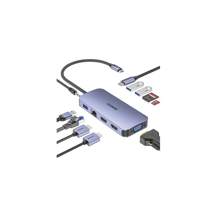 000359GREY 100W USB-C 11-in-1 Hub Triple Display