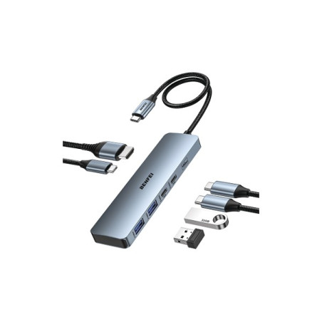000377grey 100W USB-C HUB 6-in-1