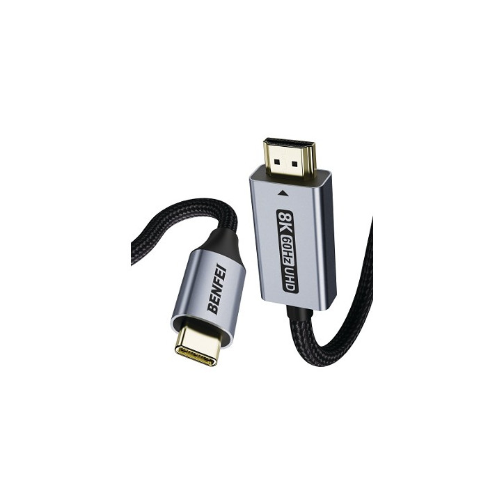000388grey USB-C to HDMI 2.1 8K Cable - 1.8m