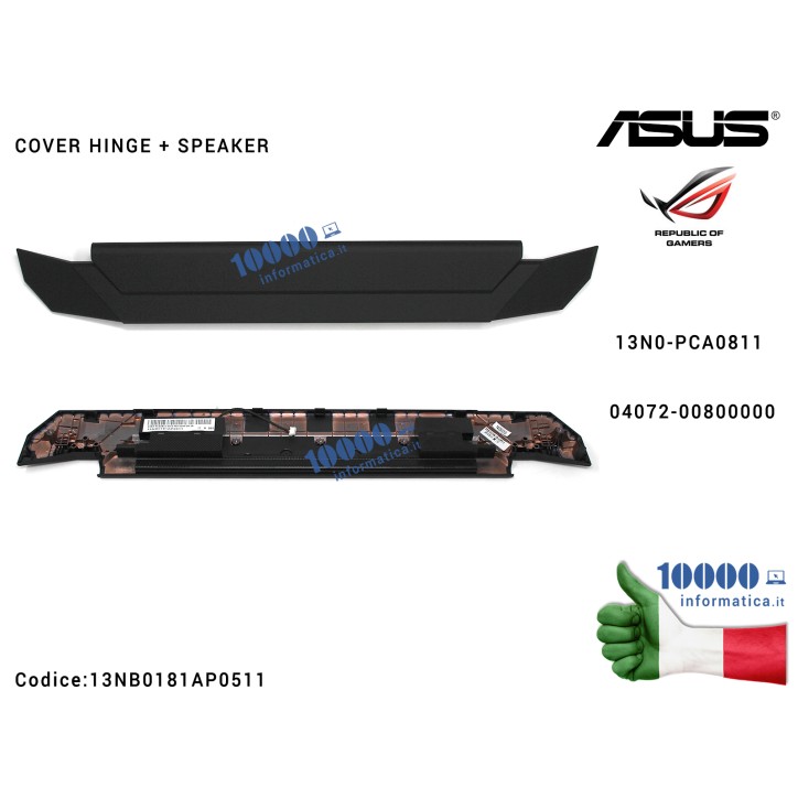 Copri Cerniere Coperchio + Speaker ASUS ROG G750 G750J G750JH G750JY G750JZ G750JM G750JS G750JX 13N0-PCA0811 LCD HINGECAP 04072