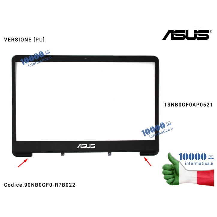 Cornice Display Bezel LCD ASUS VivoBook S14 S410 [PU] X411U X411UA X411UF X411UN X411UQ X411QR 13NB0GF0AP0521 90NB0GF0-R7B022