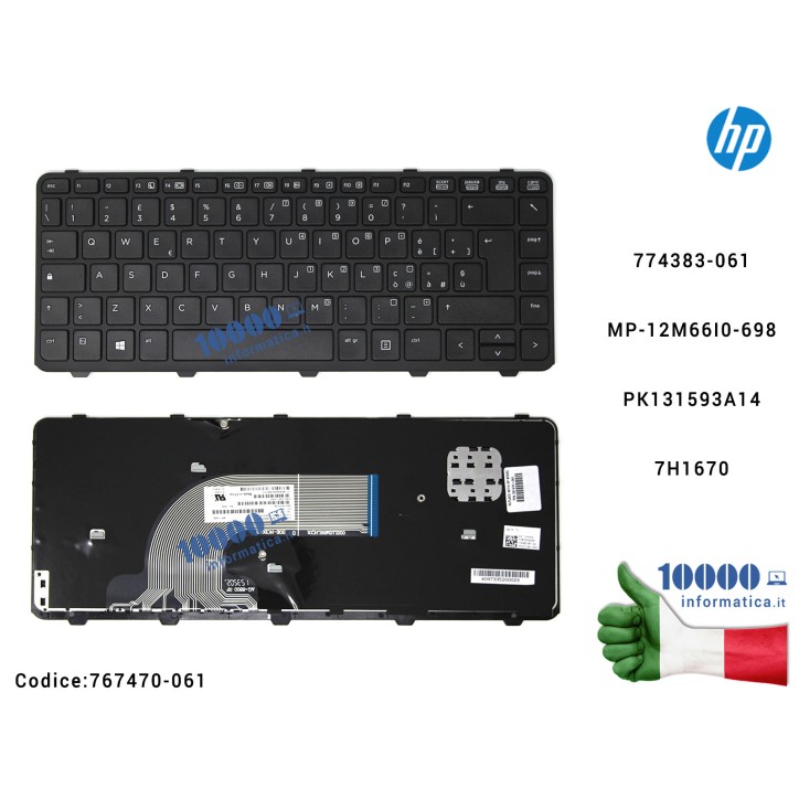 Tastiera Italiana HP ProBook 430 G2 440 G2 445 G2 774383-061MP-12M66I0-698 PK131593A14 7H1670