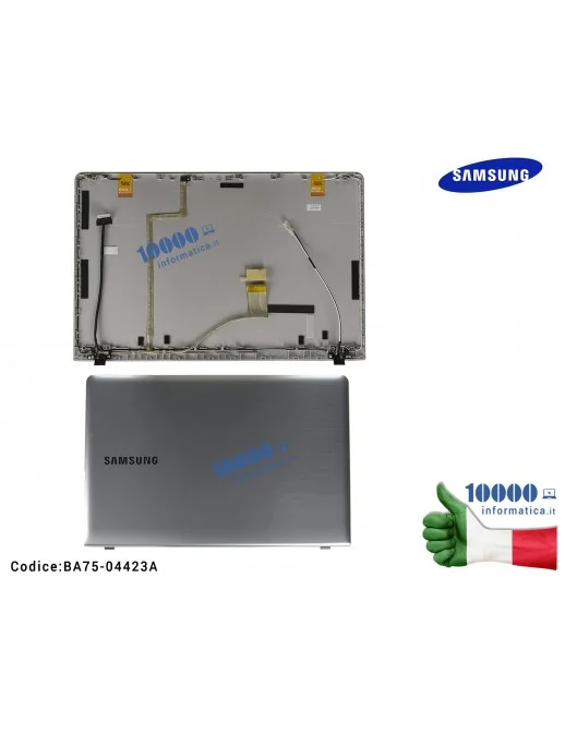 Cover LCD SAMSUNG NP270E5V NP270E5E NP275E5E NP300E5E (SILVER) + Cavo Flat BA39-01311A + Cavi Antenne Wi-Fi