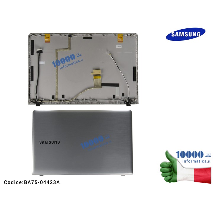 Cover LCD SAMSUNG NP270E5V NP270E5E NP275E5E NP300E5E (SILVER) + Cavo Flat BA39-01311A + Cavi Antenne Wi-Fi