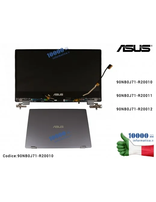 Display Assembly Modulo Touch Screen + Cover LCD + Cerniere ASUS VivoBook Flip 14 TP412U TP412UA TP412F TP412FA [Star Grey]