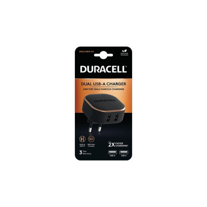 DRACUSB16-EU Duracell 2x2.4A USB Phone/Tablet Charger For iPhone/iPad & Android Phones/Tablets A1401