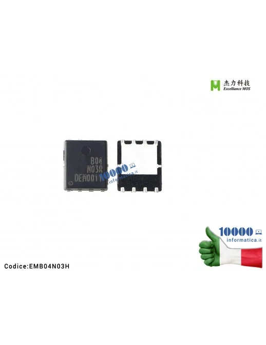 IC Chip B04N03 B04N03R EMB04N03 B04 N03 804 N03R EMB04N03R EMB04N03H Mosfet Excelliance MOS QFN-8