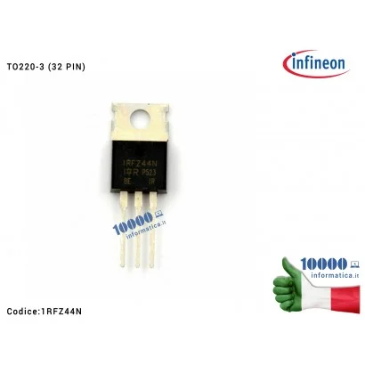 1RFZ44N IC Chip Mosfet 1RFZ44N IRF244N IRFZ 44N TRANSISTOR TO220-3 (55V - Logic Level Gate) International Rectifier IRFIZ44NPbF