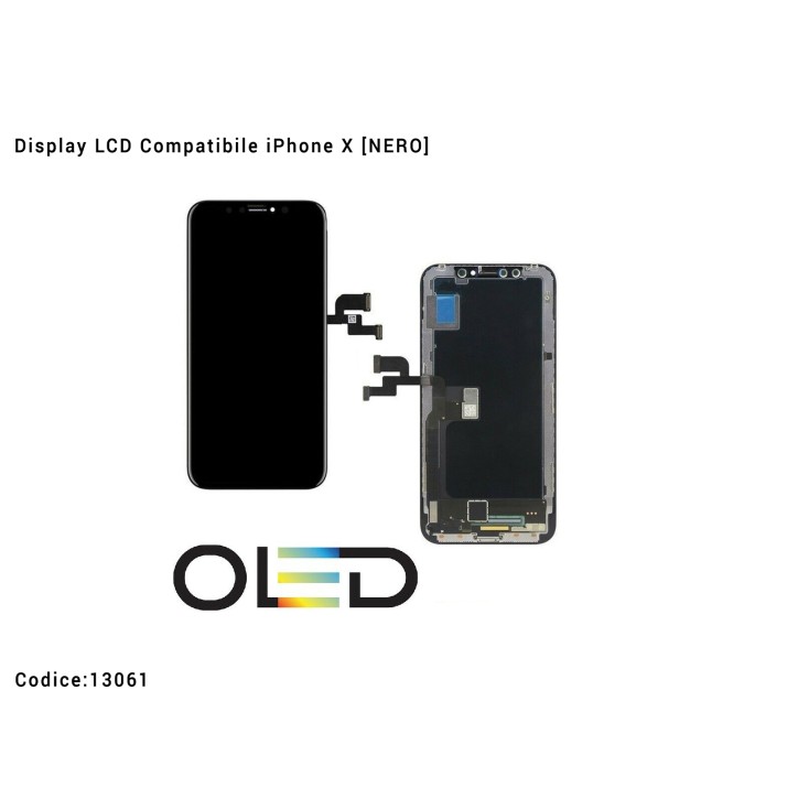 Display LCD Compatibile iPhone X [NERO] Schermo Vetro Touch Screen